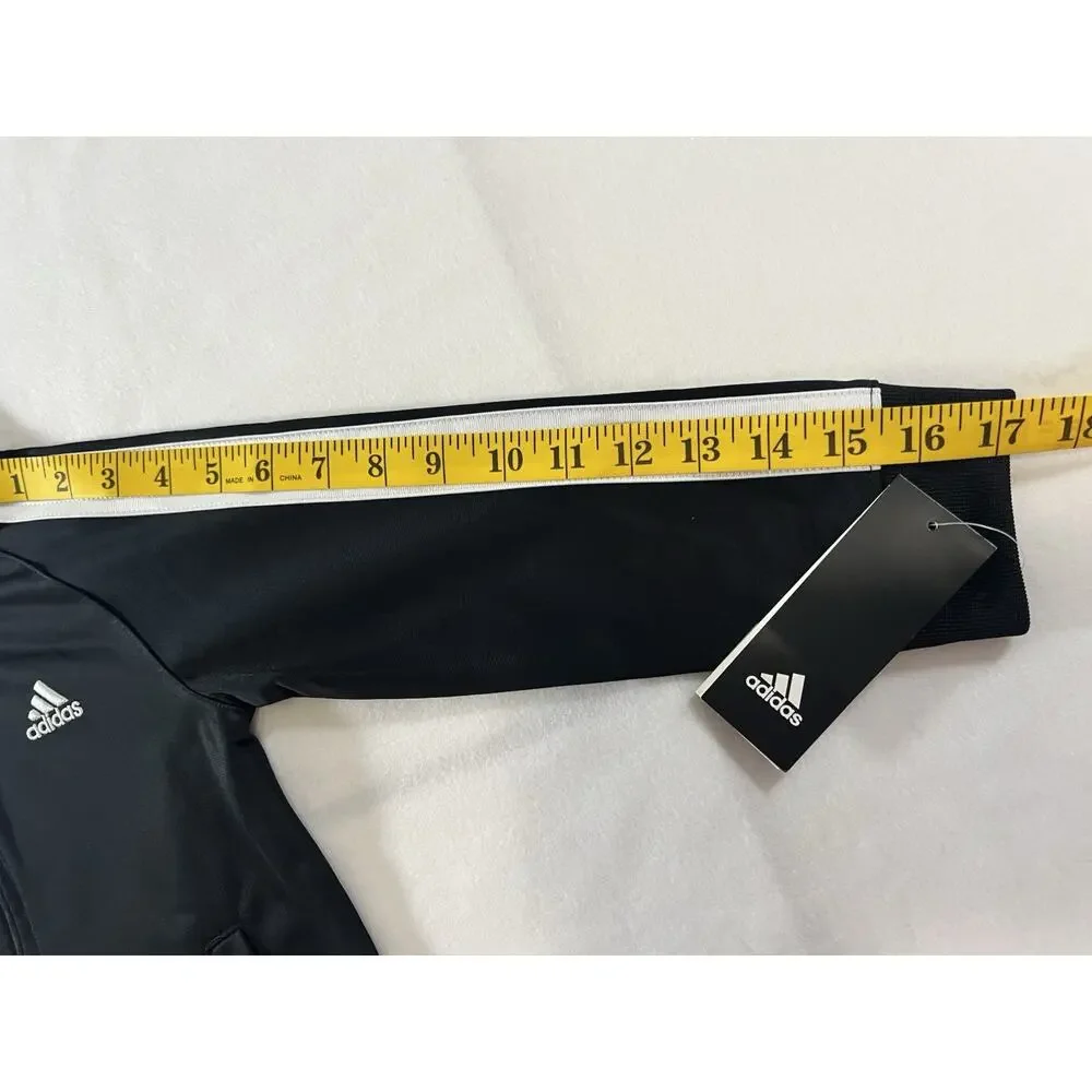adidas Toddler Track Jacket Full Zip Black/White 3-Stripes Size 3T